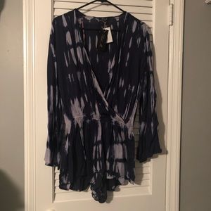 Long-Sleeve Tie-Dye Romper